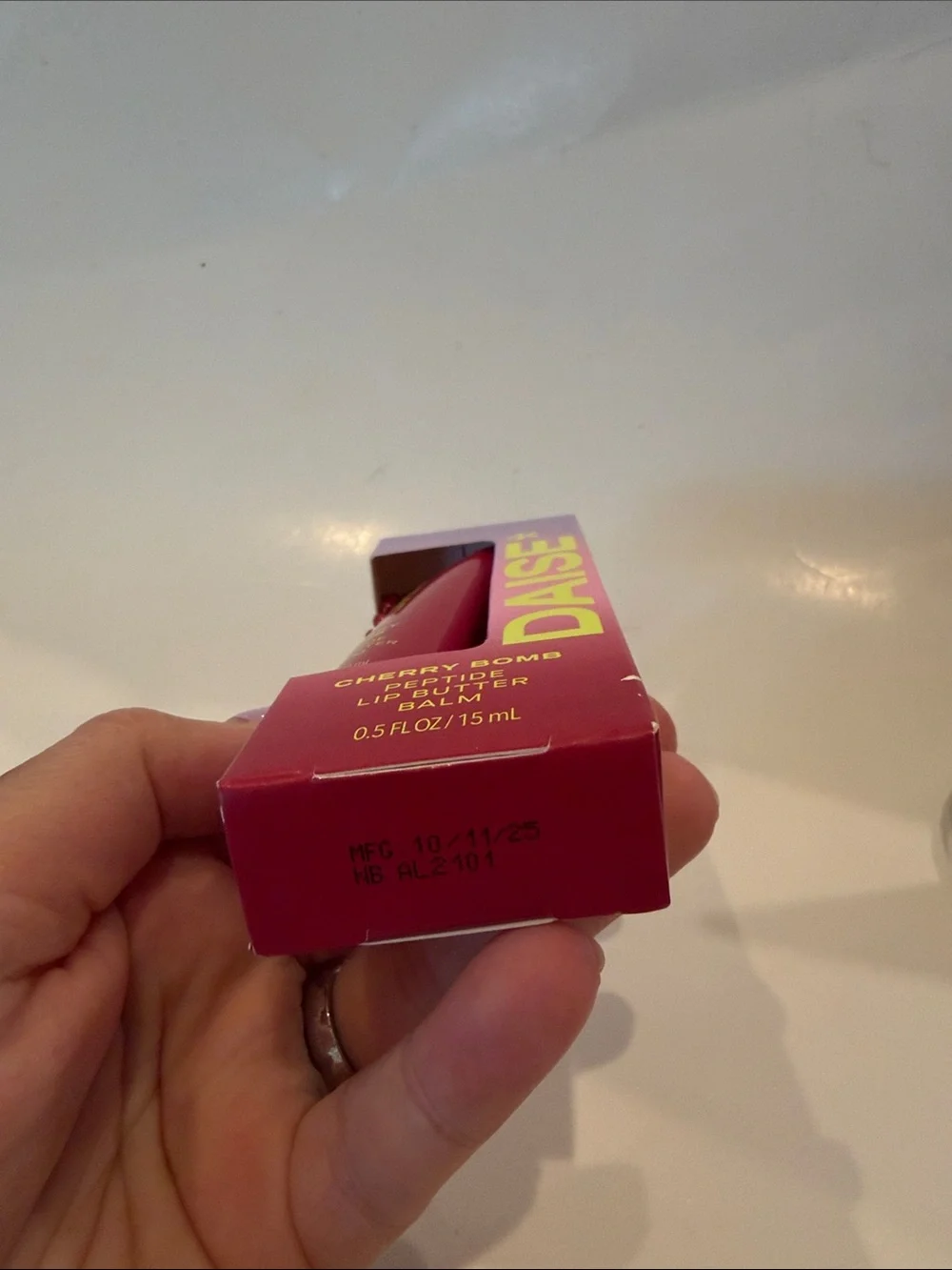 NWT Daise Cherry Bomb Peptide Lip Butter Balm 0.5oz- Pink